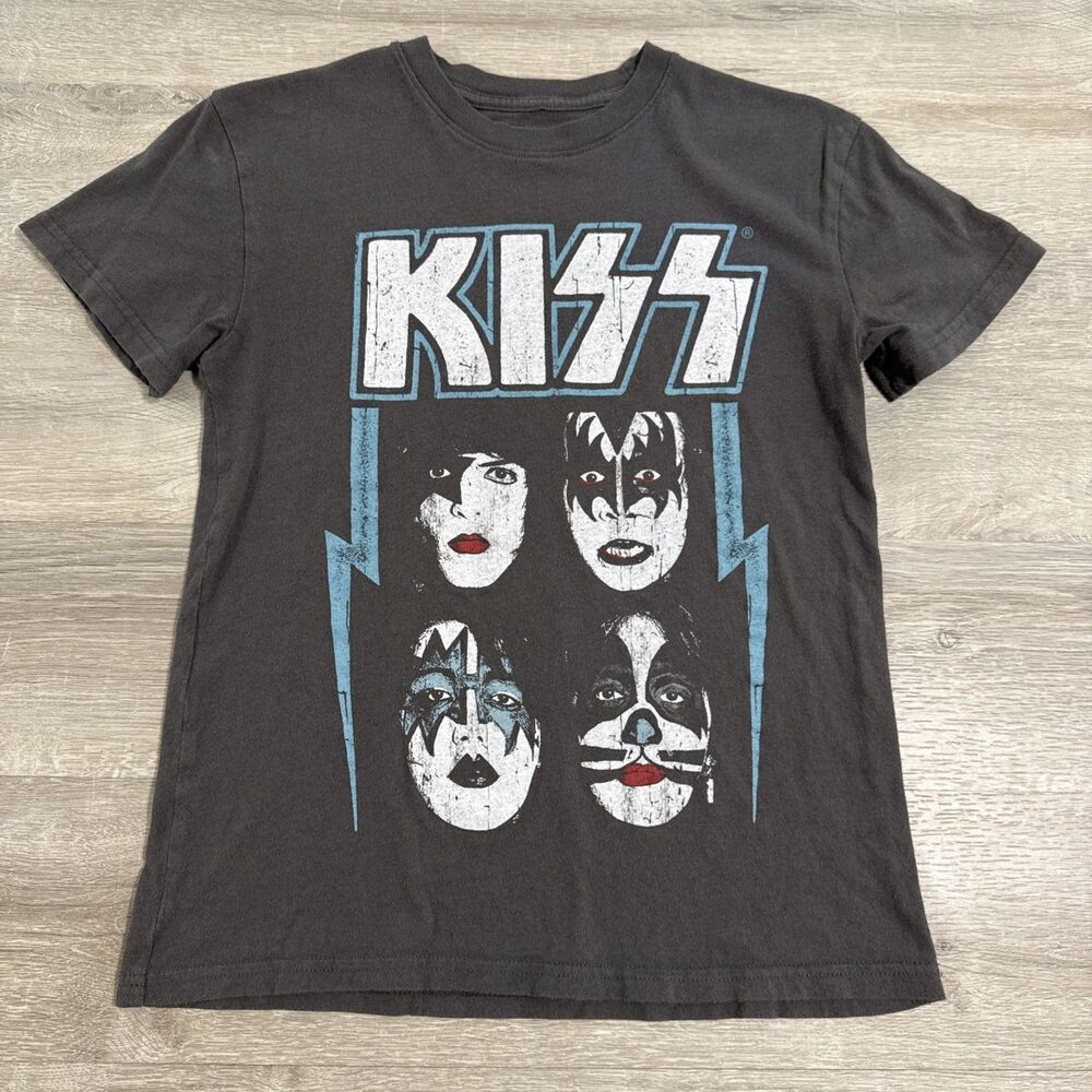 KISS Shirt Women’s XS Band Faces Logo Black 2020 Rock Music